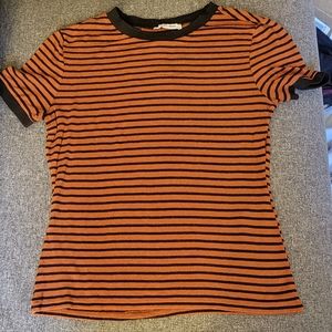 Orange and Black Zara Top, Size Medium